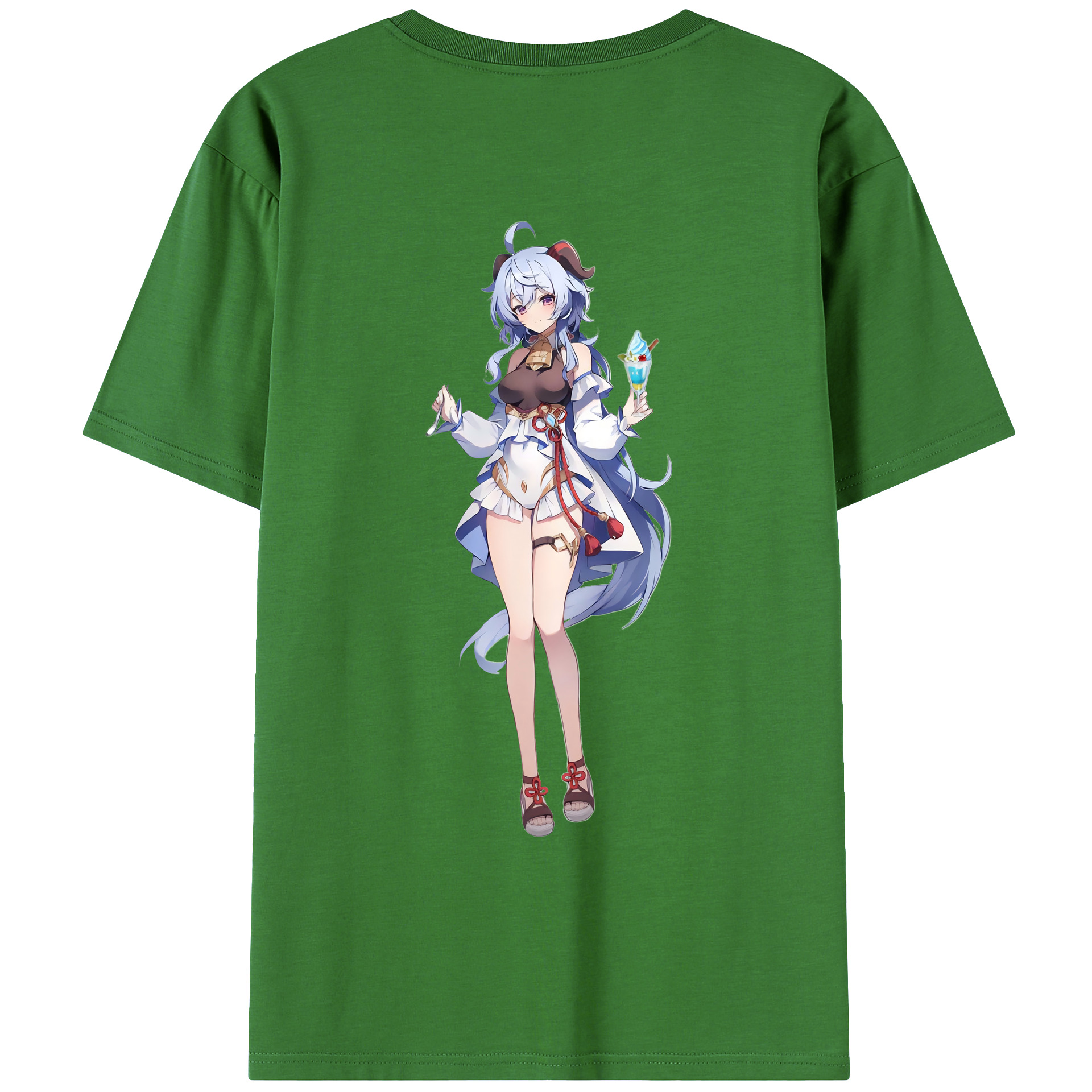 げんし神 甘雨 かんう genshin Ganyu レディース半袖Tシャツ(バックプリント)
